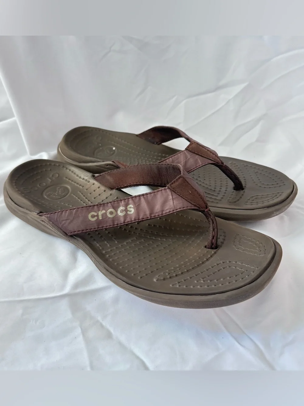 Crocs Mens Yukon Vista II LiteRide Flip-Flop Sandal Espresso Lightweight Sz 11